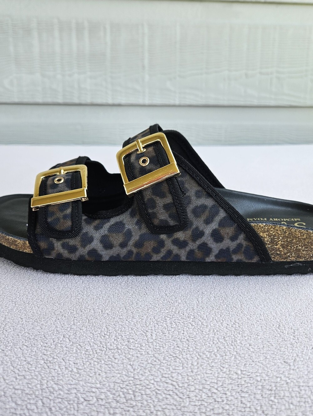 Seychelles Slides Sandals Women SZ 6 Leopard Print Buckle Straps Memory Foam - Picture 5 of 12